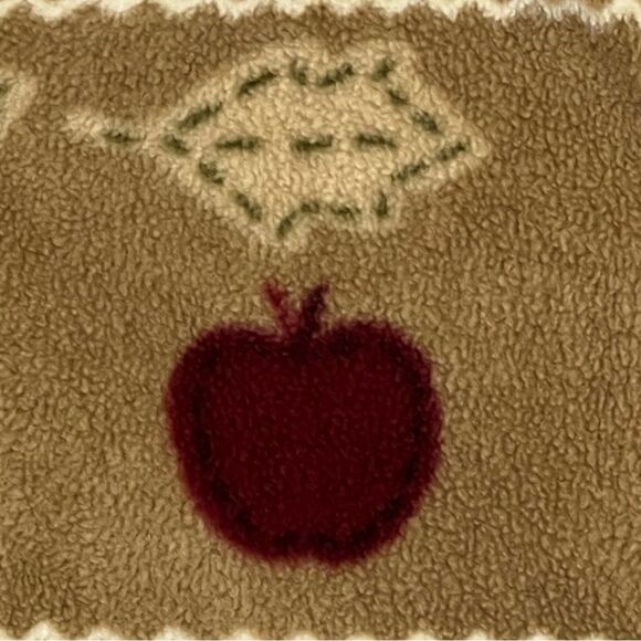 TanJay Brown and Plaid Full Zip Fleece Jacket with Dogs and Apples Size Large - Picture 9 of 14